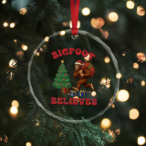 Funny Bigfoot Santa Believes Six Seven Meme Crystal Glass Ornament Trendy Gen Z Xmas Gift TS12 Print Your Wear