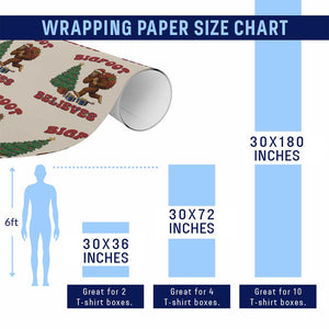 Funny Bigfoot Santa Believes Six Seven Meme Wrapping Paper Roll Trendy Gen Z Xmas Gift TS12 Print Your Wear