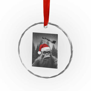 Funny Bigfoot Santas Sleigh Selfie Christmas Crystal Glass Ornament TS11 Print Your Wear