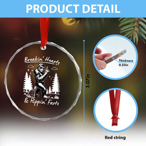 Funny Bigfoot Sasquatch Crystal Glass Ornament Breakin Hearts And Rippin Farts TS14 Print Your Wear