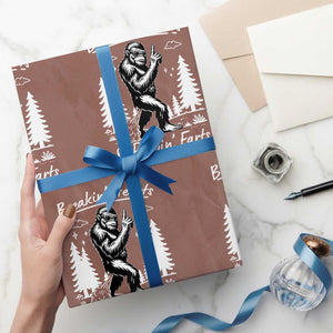 Funny Bigfoot Sasquatch Wrapping Paper Roll Breakin Hearts And Rippin Farts TS14 Mocha Print Your Wear