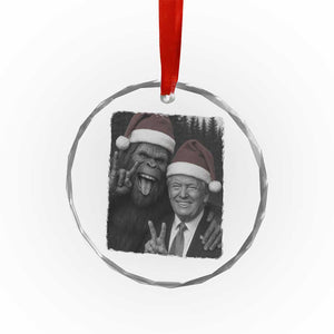 Funny Bigfoot Selfie Christmas Crystal Glass Ornament Sasquatch Trump Meme TS14 Print Your Wear
