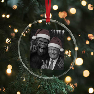 Funny Bigfoot Selfie Christmas Crystal Glass Ornament Sasquatch Trump Meme TS14 Print Your Wear