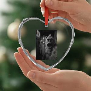 Funny Bigfoot Selfie Halloween Heart Crystal Glass Ornament Sasquatch Ghost Haunted House TS14 Print Your Wear