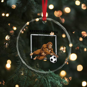 Funny Bigfoot Soccer Goalkeeper Crystal Glass Ornament Keepersquatch TS12 Print Your Wear