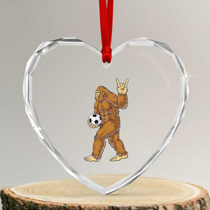 Funny Bigfoot Soccer Player Heart Crystal Glass Ornament Folklore Cryptid Gift TS12 Transparent Glass 3'' Heart Print Your Wear