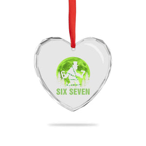 Funny Bigfoot St Patricks Day Heart Crystal Glass Ornament Sasquatch Hiding Moon Forest Meme TS14 Print Your Wear