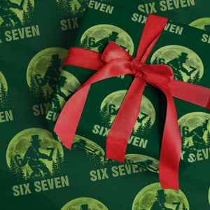 Funny Bigfoot St Patricks Day Wrapping Paper Roll Sasquatch Hiding Moon Forest Meme TS14 Green Print Your Wear