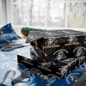 Funny Bigfoot Stepdad Wrapping Paper Roll Awesome Bonus Dads Have Tattoos And Beards