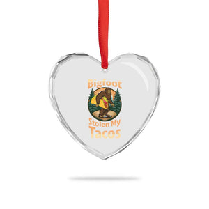 Funny Bigfoot Stole My Tacos Heart Crystal Glass Ornament Sasquatch Taco Lover TS12 Print Your Wear