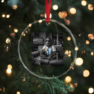 Funny Bigfoot Watching Soccer Crystal Glass Ornament Argentina Futbol Fan TS12 Print Your Wear
