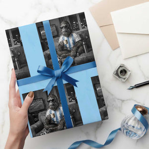 Funny Bigfoot Watching Soccer Wrapping Paper Roll Argentina Futbol Fan