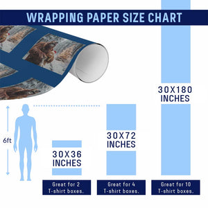 Funny Bigfoot With Cat Selfie Christmas Wrapping Paper Roll TS14 Print Your Wear