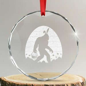 Funny Bigfot Easter Crystal Glass Ornament Sasquatch Rabbit Night Stroll Moon Egg TS14 Transparent Glass 3'' Circle Print Your Wear