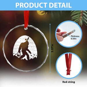 Funny Bigfot Easter Crystal Glass Ornament Sasquatch Rabbit Night Stroll Moon Egg TS14 Print Your Wear