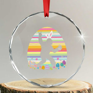 Funny Bigfot Easter Crystal Glass Ornament Sasquatch Rock On Rabbit TS14 Transparent Glass 3'' Circle Print Your Wear