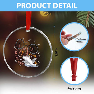 Funny Bike Crash Cycling Goose Lover Crystal Glass Ornament Is My Bike OK