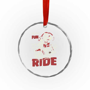 Funny Biker Crystal Glass Ornament Oh What Fun It Is To Ride Santa Riding On A Motorcycle TS10 Print Your Wear