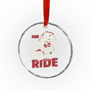 Funny Biker Crystal Glass Ornament Oh What Fun It Is To Ride Santa Riding On A Motorcycle TS10 Print Your Wear