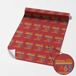 Funny Birthday Wrapping Paper Roll Vintage 1965 Limited Edition Bday Party - Print Your Wear