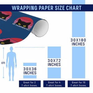 Funny Black Cat Anti Valentine Meme Wrapping Paper Roll TS14 Print Your Wear