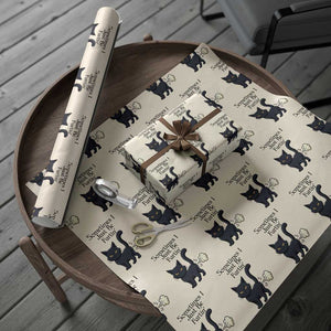 Funny Black Cat Bathroom Humor Wrapping Paper Roll Sometimes I Just Be Fartin TS12 Beige Print Your Wear