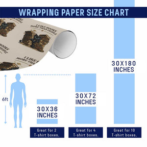 Funny Black Cat Bookworm Quote Wrapping Paper Roll I Like Books More Than People