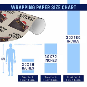 Funny Black Cat Christmas Wrapping Paper Roll Cute Kitty Xmas TS14 Print Your Wear