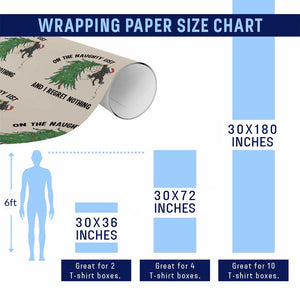 Funny Black Cat Christmas Wrapping Paper Roll On the Naughty List And I Regret Nothing TS14 Print Your Wear