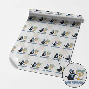 Funny Black Cat Hanukkah Chanukah Wrapping Paper Roll TS14 Christmas Plaid Print Your Wear