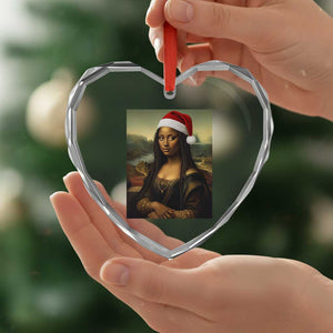 Funny Black Christmas Heart Crystal Glass Ornament Vintage Mona Lisa Afro Santa Da Vinci Xmas TS10 Print Your Wear
