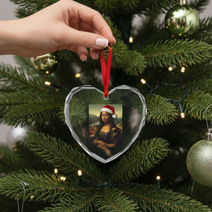 Funny Black Christmas Heart Crystal Glass Ornament Vintage Mona Lisa Afro Santa Da Vinci Xmas TS10 Print Your Wear