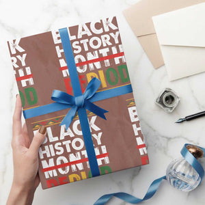 Funny Black History Period Wrapping Paper Roll Pride African TS11 Mocha Print Your Wear