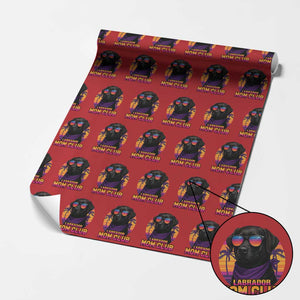 Funny Black Labrador Wrapping Paper Roll Dog Mom Retro Sunset Gift TS12 Red Print Your Wear