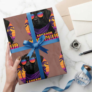 Funny Black Labrador Wrapping Paper Roll Dog Mom Retro Sunset Gift TS12 Mocha Print Your Wear