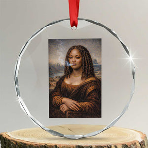 Funny Black Mona Lisa Crystal Glass Ornament African American Pride TS12 Transparent Glass 3'' Circle Print Your Wear