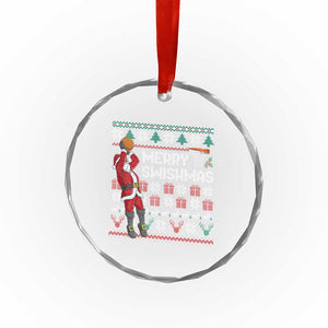 Funny Black Santa Christmas Basketball Crystal Glass Ornament Merry Swishmass Xmas Sport TS11 Print Your Wear