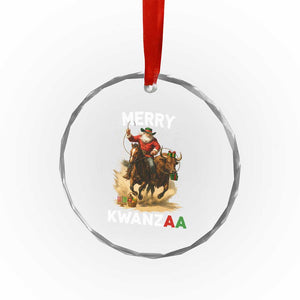 Funny Black Santa Cowboy Crystal Glass Ornament Merry Kwanzaa Cultural Pride Gift TS12 Print Your Wear