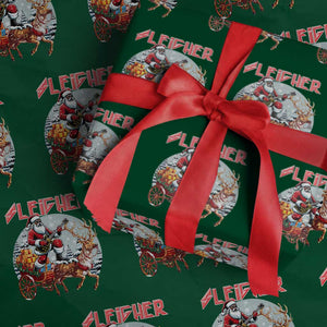 Funny Black Santa Heavy Metal Christmas Wrapping Paper Roll Sleigher Xmas Rock & Roll TS11 Green Print Your Wear
