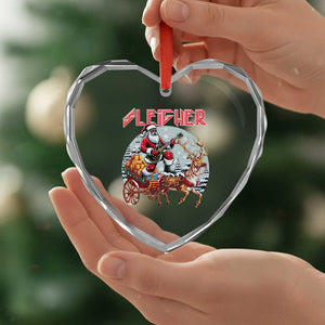 Funny Black Santa Heavy Metal Xmas Heart Crystal Glass Ornament Sleigher Xmas Rock & Roll TS11 Print Your Wear