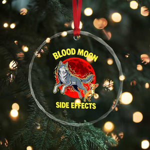 Funny Blood Moon Side Effects Wolf and Chihuahua Dog Humor Graphic Crystal Glass Ornament TS02 Print Your Wear