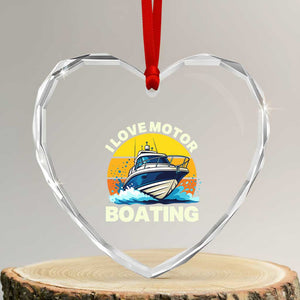 Funny Boater Heart Crystal Glass Ornament I Love Motorboating TS14 Transparent Glass 3'' Heart Print Your Wear