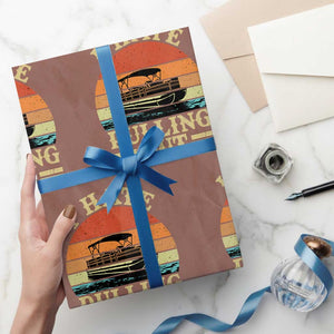 Funny Boating Boat Captain Wrapping Paper Roll I Hate Pulling Out Vintage Retro TS11 Mocha Print Your Wear