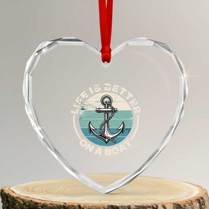 Funny Boating Heart Crystal Glass Ornament Life Is Better On A Boat TS14 Transparent Glass 3'' Heart Print Your Wear