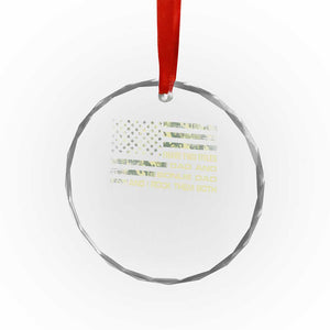 Funny Bonus Dad Crystal Glass Ornament Step Dad Camo American Flag Fathers Day TS10 Print Your Wear