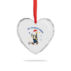 Funny Bosnia Goose Soccer Fan Gift Heart Crystal Glass Ornament Off To Watch Fudbal