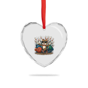 Funny Bowler Gift Heart Crystal Glass Ornament Bowling Cat With Sunglasses TS12 Print Your Wear