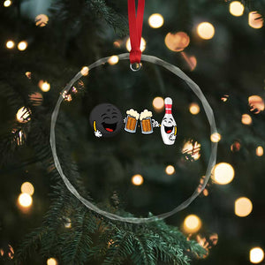 Funny Bowling And Beer Lover Gift Crystal Glass Ornament TS12 Print Your Wear