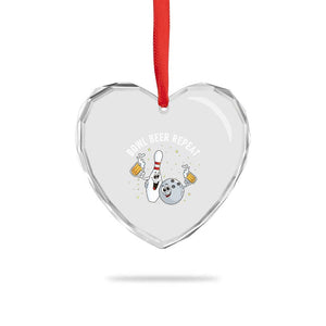 Funny Bowling Beer Lover Gift Heart Crystal Glass Ornament Bowl Beer Repeat TS12 Print Your Wear