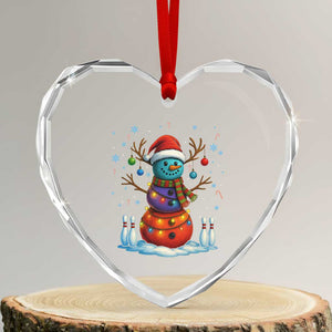 Funny Bowling Christmas Heart Crystal Glass Ornament Gift For Bowler TS12 Transparent Glass 3'' Heart Print Your Wear